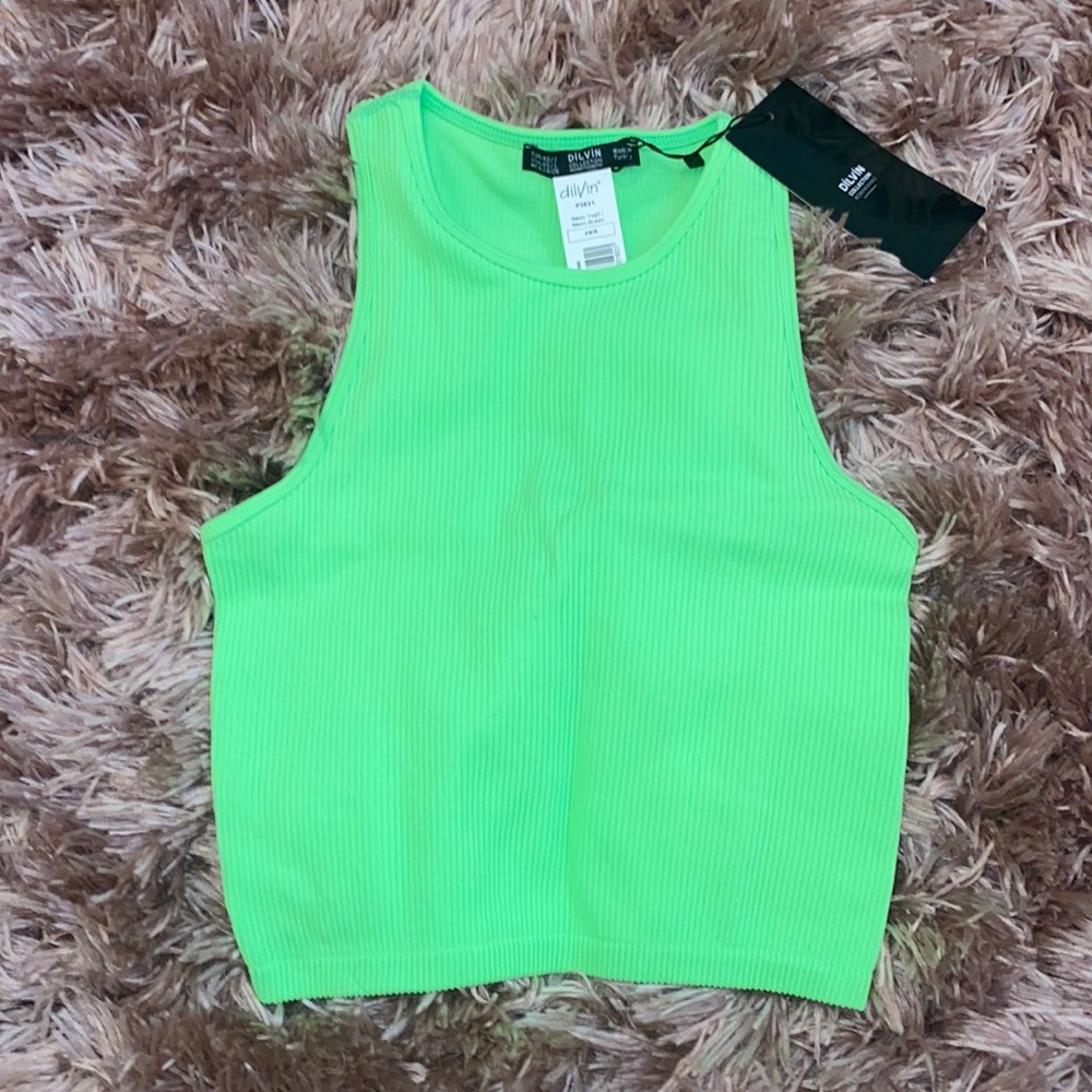 Neon green crop top